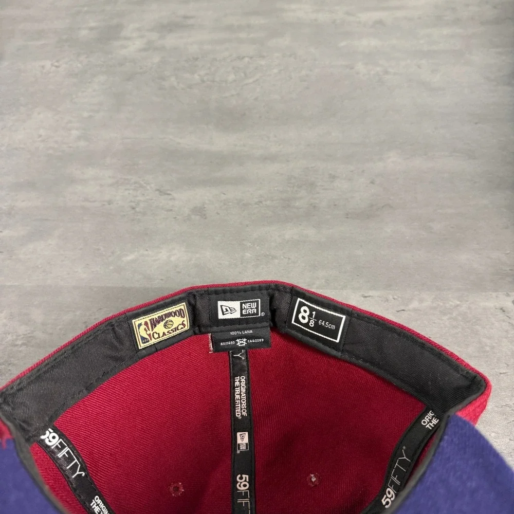 New Era Miami Heat Hat 8 1/8‎ Burgundy Indigo Blue 59FIFTY Fitted HWC NBA Cap